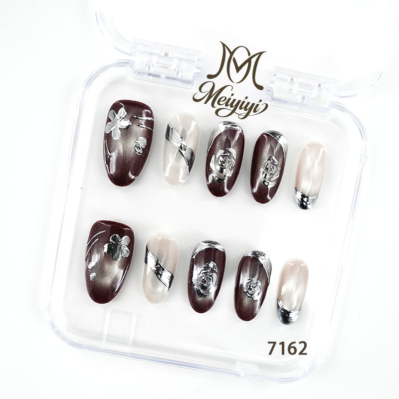 7162-MYY's designer original high-end design customized luxury hand-painted wearable nail art