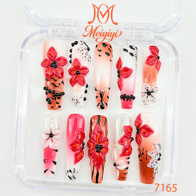 7165-MYY's designer original high-end design customized luxury hand-painted wearable nail art