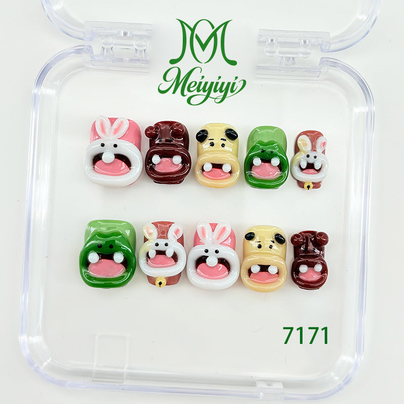 7171-MYY's designer original high-end design customized luxury hand-painted wearable nail art