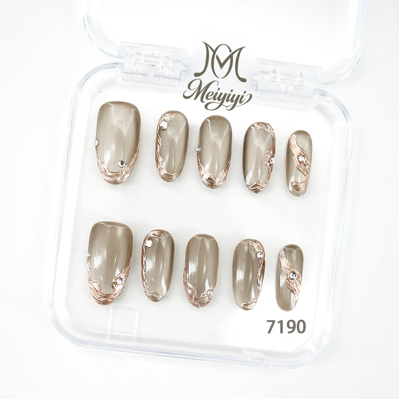 7190-MYY's designer original high-end design customized luxury hand-painted wearable nail art