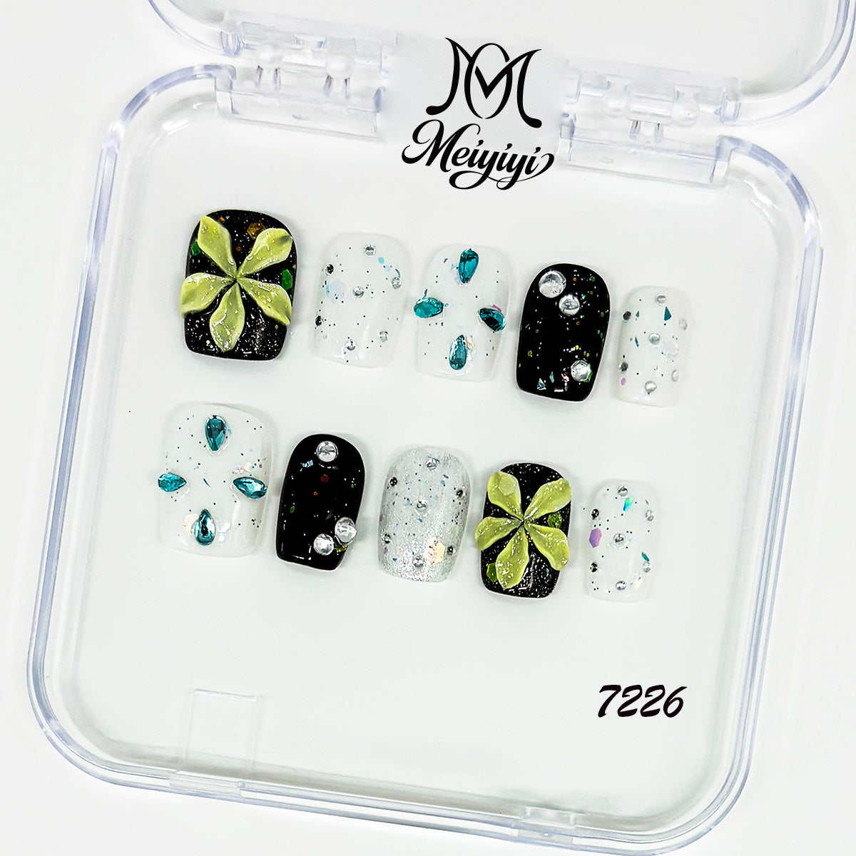 7226-MYY's designer original high-end design customized luxury hand-painted wearable nail art
