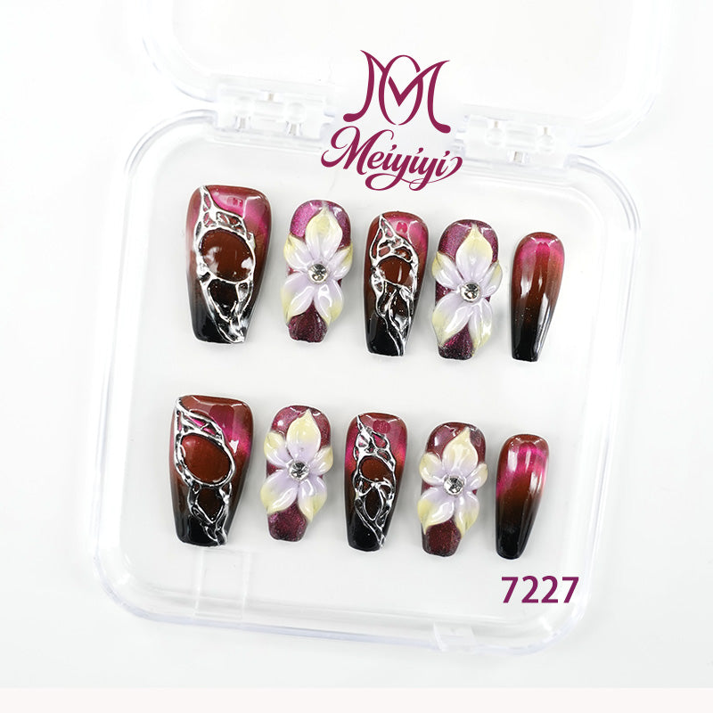 7227-MYY's designer original high-end design customized luxury hand-painted wearable nail art