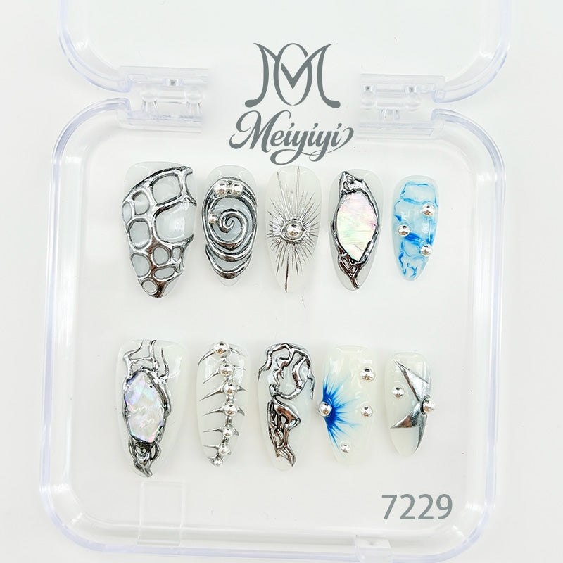 7229-MYY's designer original high-end design customized luxury hand-painted wearable nail art