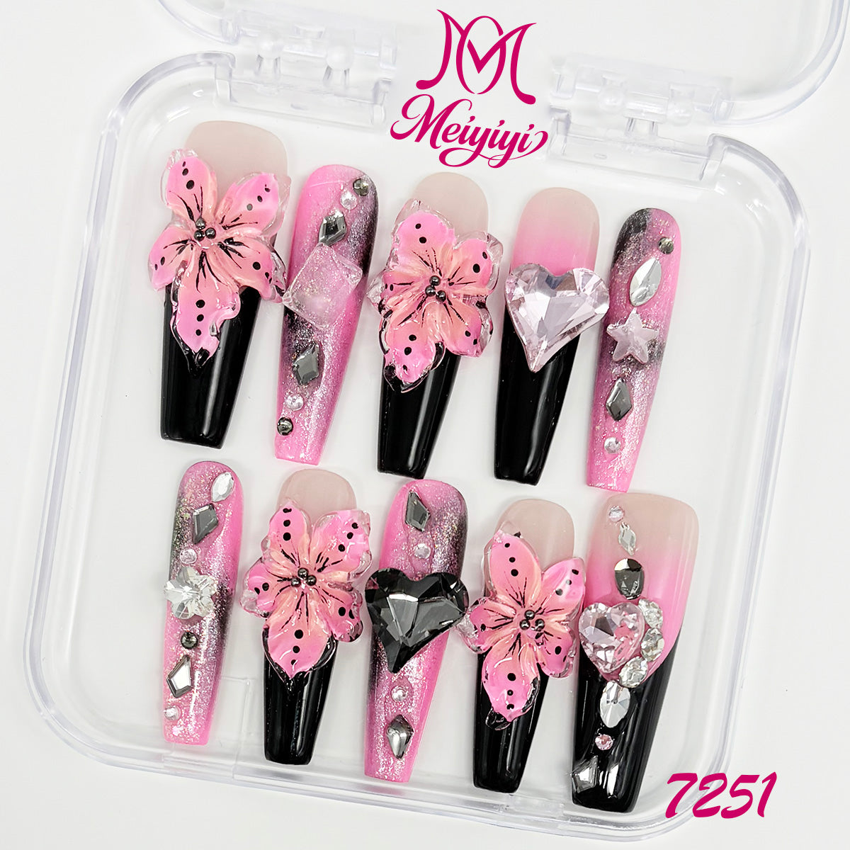7251-MYY's designer original high-end design customized luxury hand-painted wearable nail art