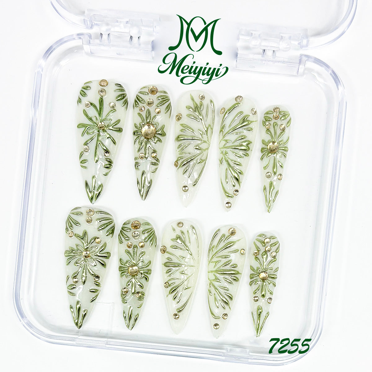 7255-MYY's designer original high-end design customized luxury hand-painted wearable nail art