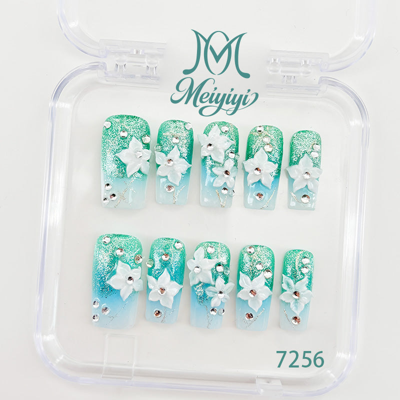 7256-MYY's designer original high-end design customized luxury hand-painted wearable nail art