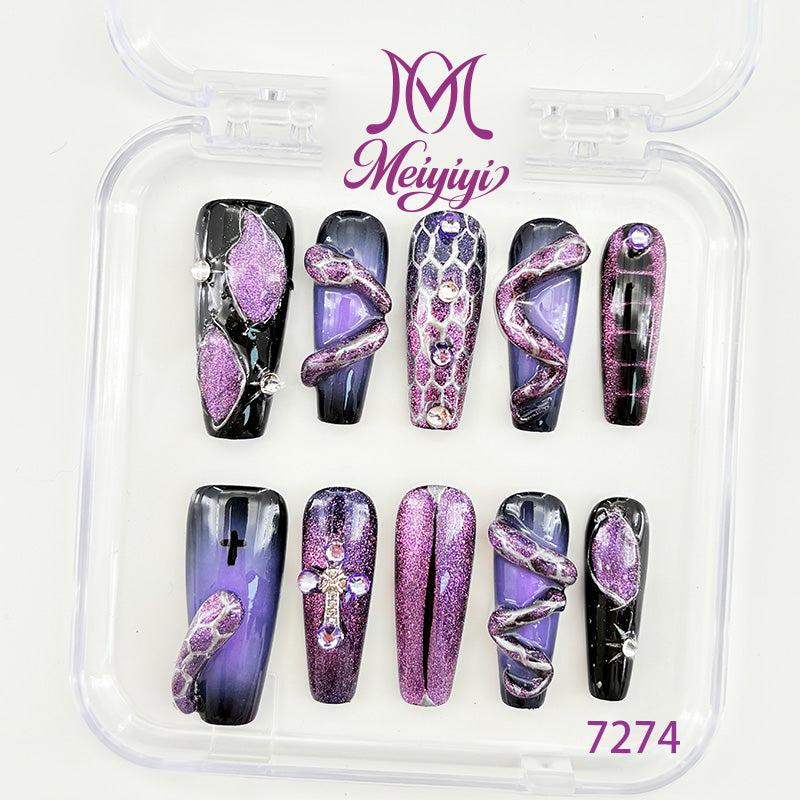 7274-MYY's designer original high-end design customized luxury hand-painted wearable nail art