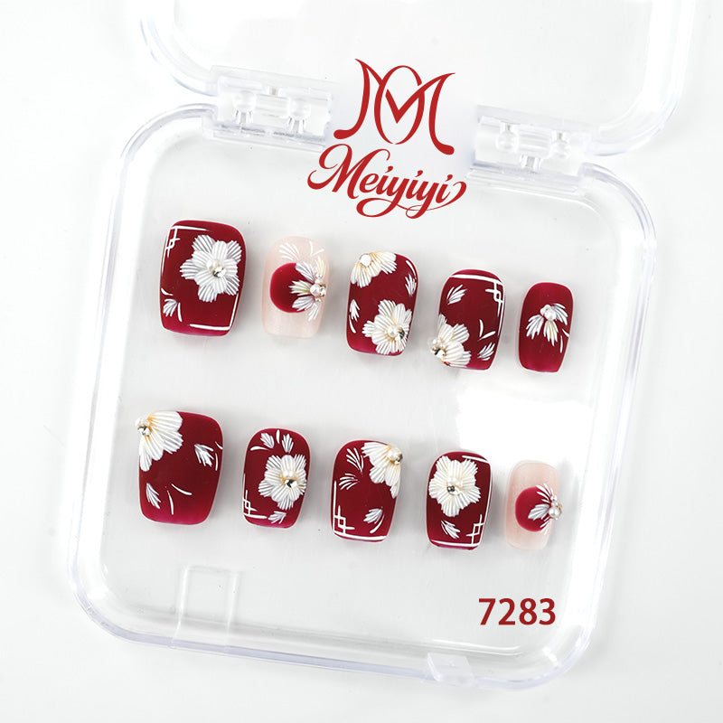 7283-MYY's designer original high-end design customized luxury hand-painted wearable nail art