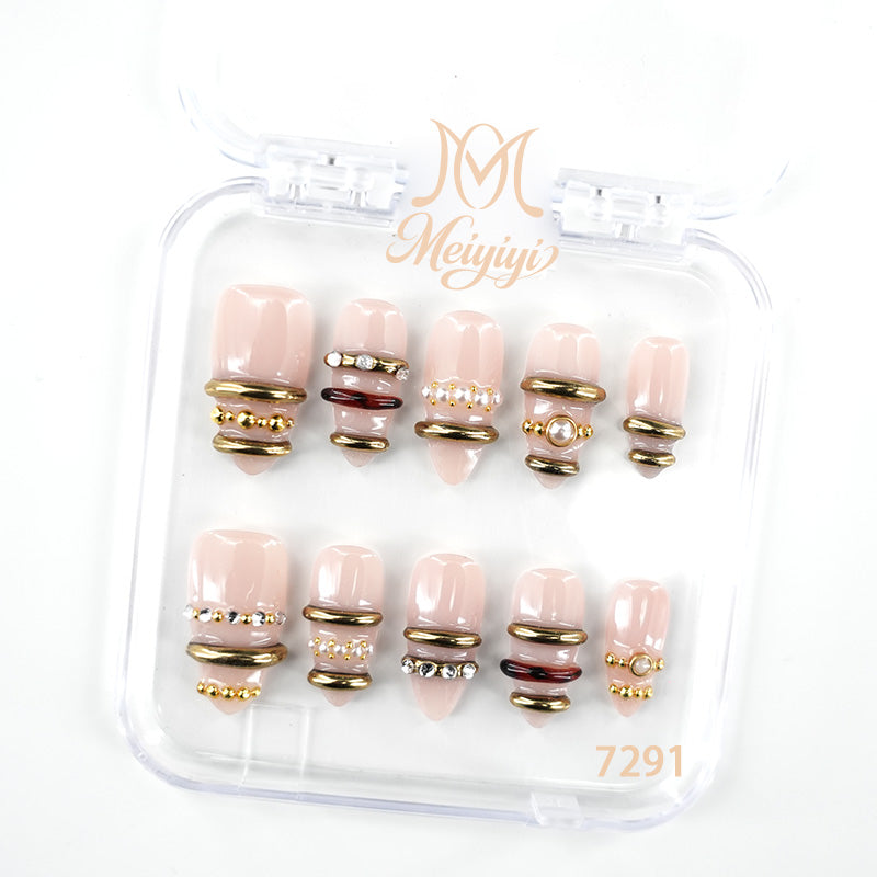 7291-MYY's designer original high-end design customized luxury hand-painted wearable nail art