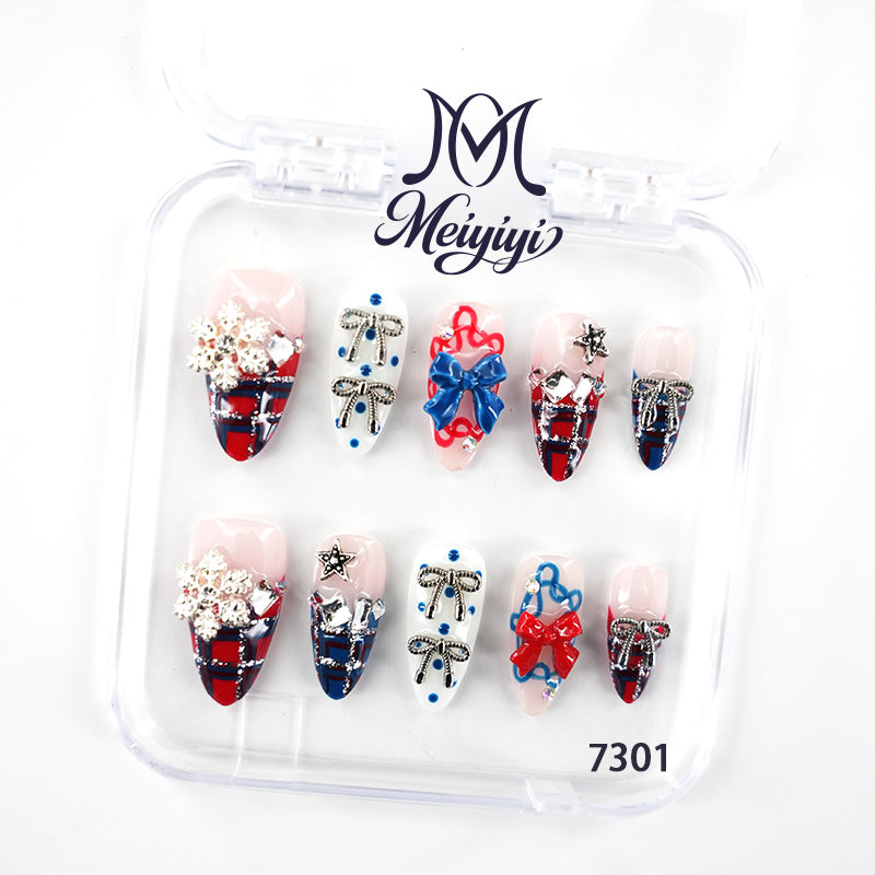 7301-MYY's designer original high-end design customized luxury hand-painted wearable nail art