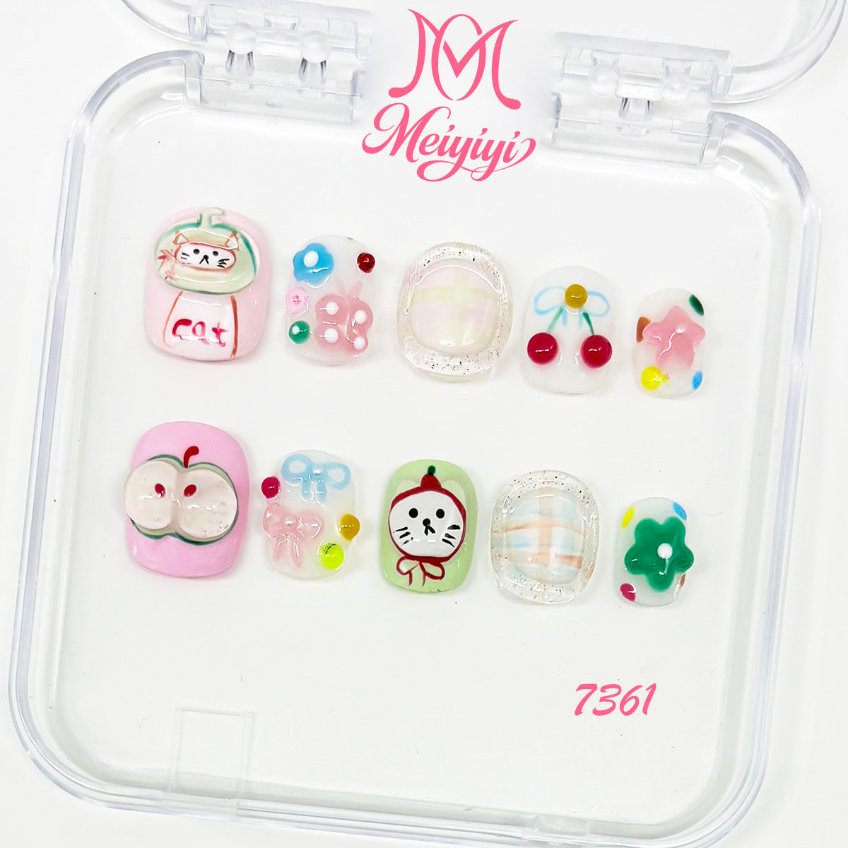 7361-MYY's designer original high-end design customized luxury hand-painted wearable nail art