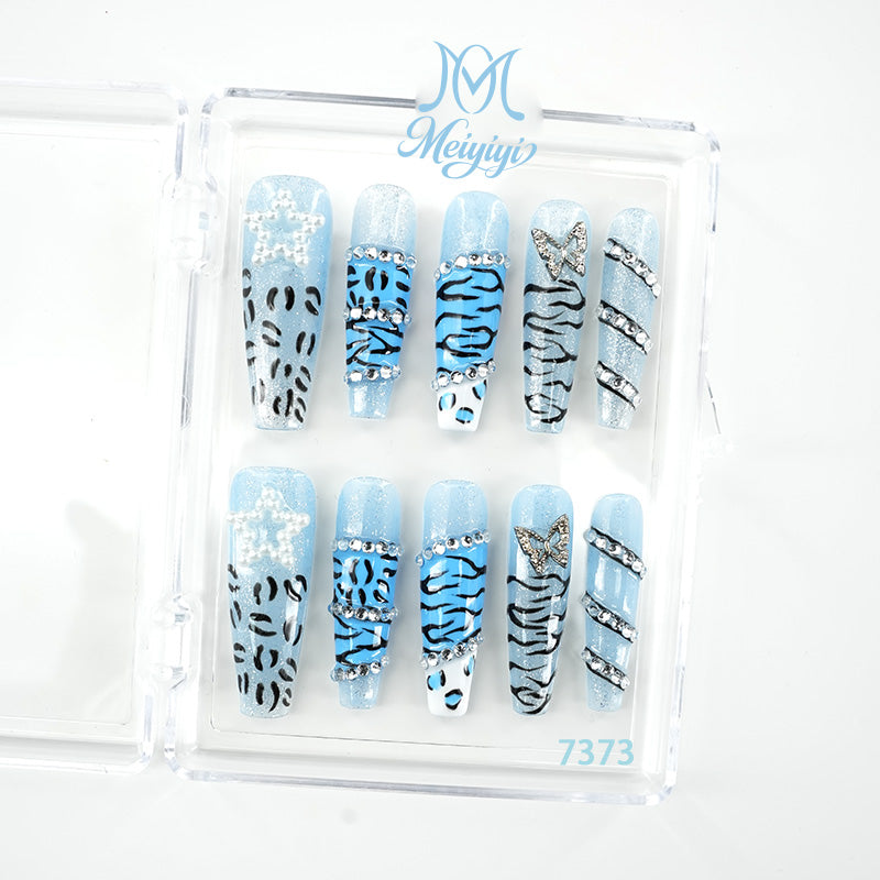 7373-MYY's designer original high-end design customized luxury hand-painted wearable nail art