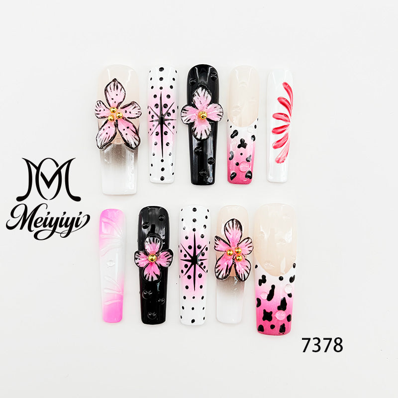 7378-MYY's designer original high-end design customized luxury hand-painted wearable nail art
