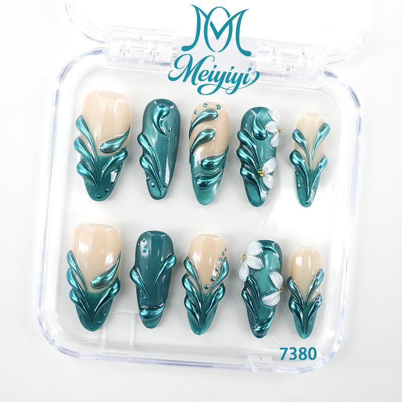 7380-MYY's designer original high-end design customized luxury hand-painted wearable nail art