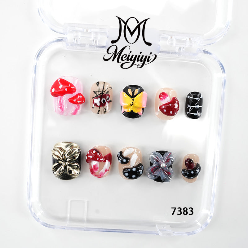 7383-MYY's designer original high-end design customized luxury hand-painted wearable nail art