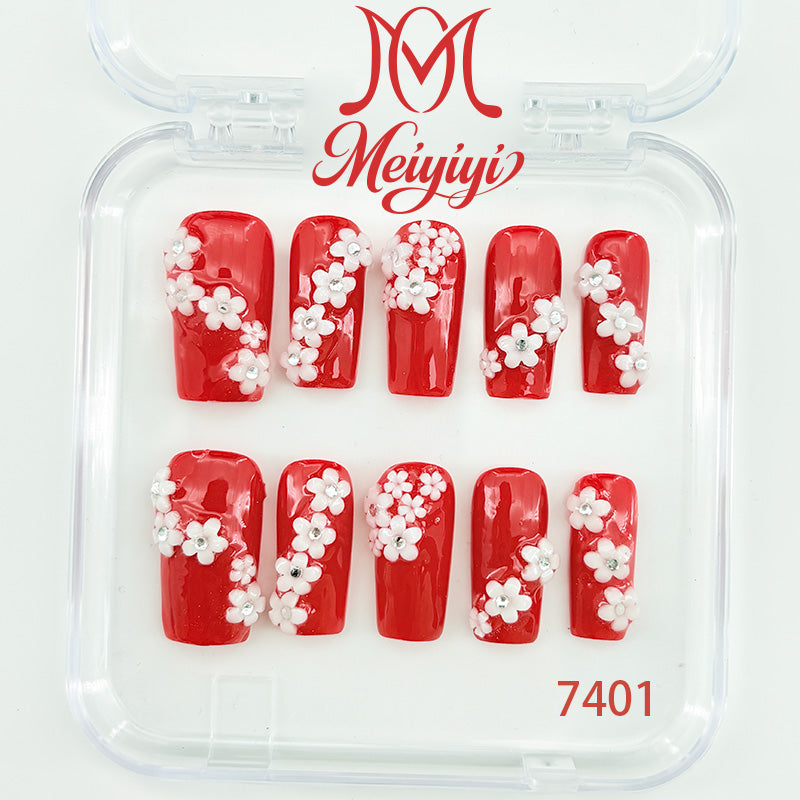 7401-MYY's designer original high-end design customized luxury hand-painted wearable nail art