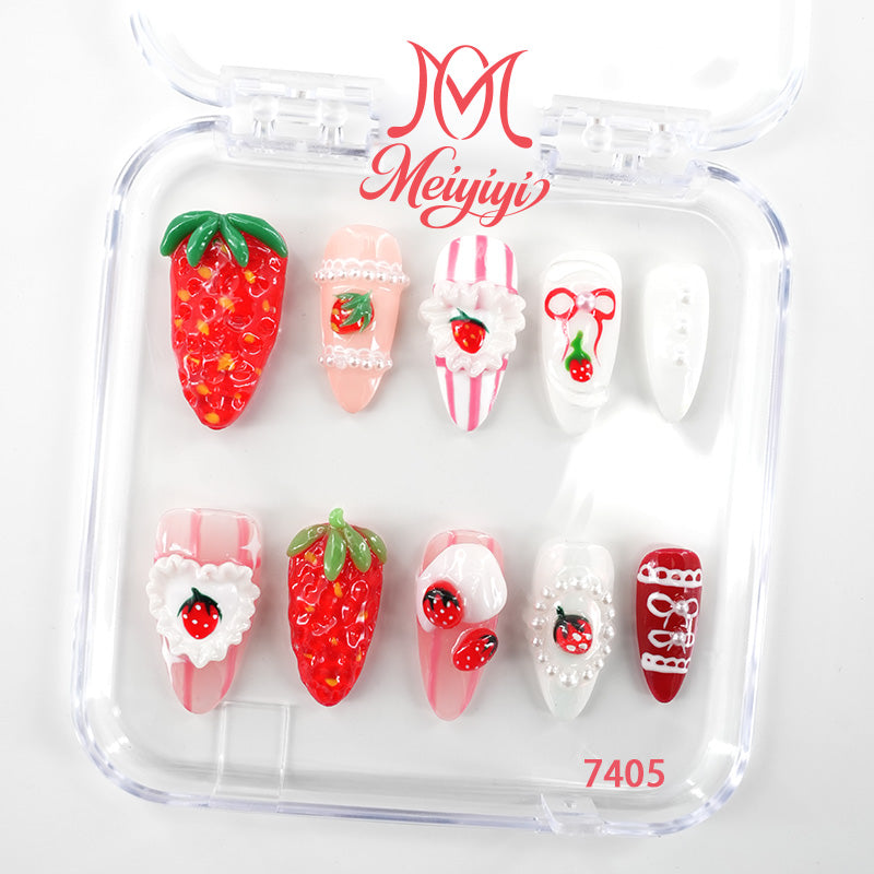 7405-MYY's designer original high-end design customized luxury hand-painted wearable nail art
