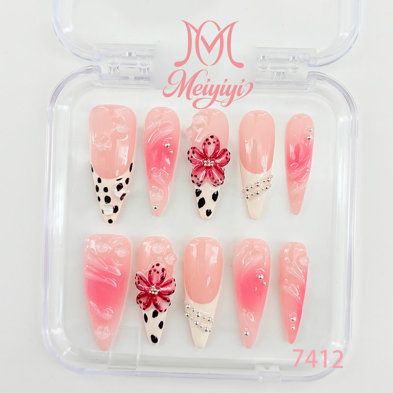 7412-MYY's designer original high-end design customized luxury hand-painted wearable nail art