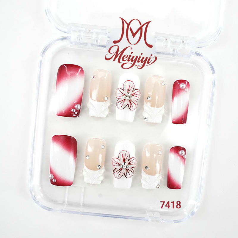 7418-MYY's designer original high-end design customized luxury hand-painted wearable nail art