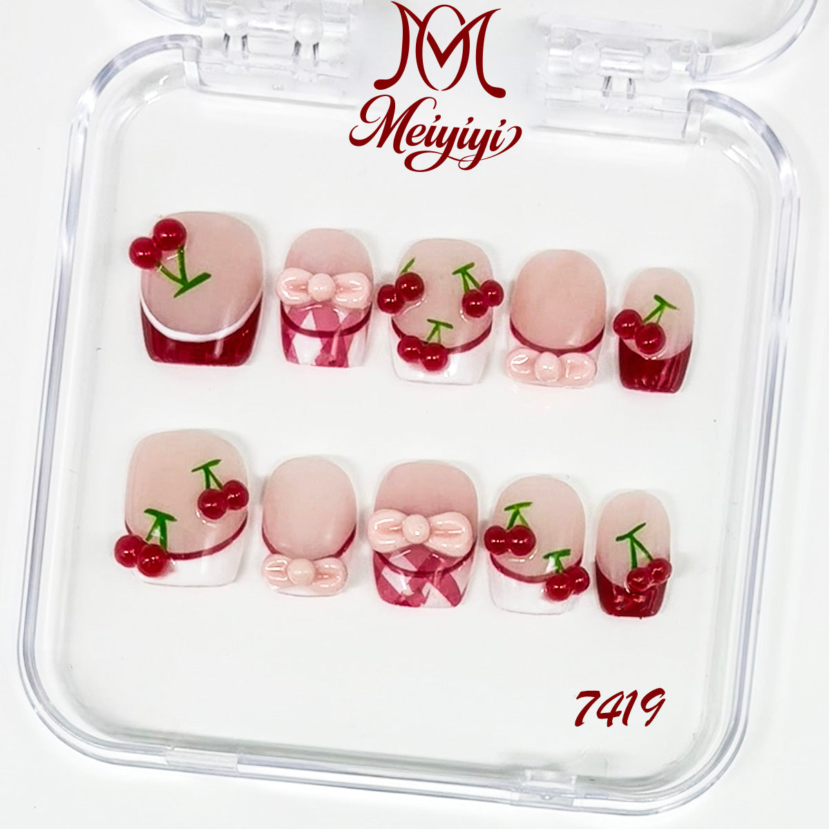 7419-MYY's designer original high-end design customized luxury hand-painted wearable nail art