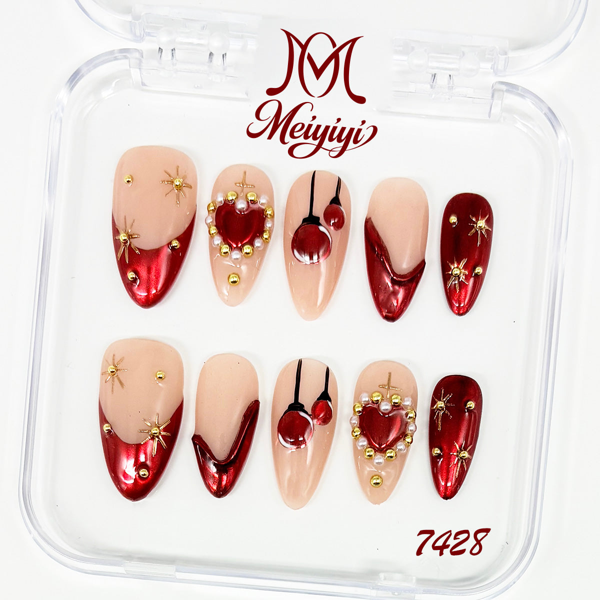 7428-MYY's designer original high-end design customized luxury hand-painted wearable nail art