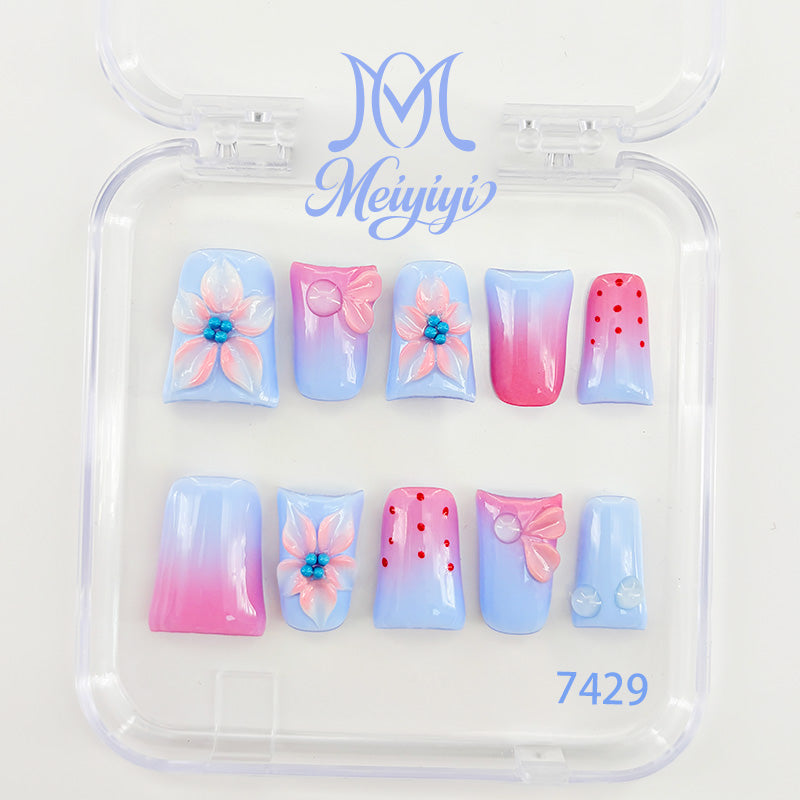 7429-MYY's designer original high-end design customized luxury hand-painted wearable nail art