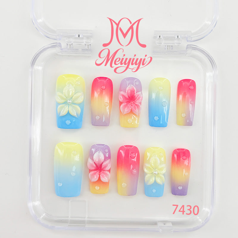 7430-MYY's designer original high-end design customized luxury hand-painted wearable nail art