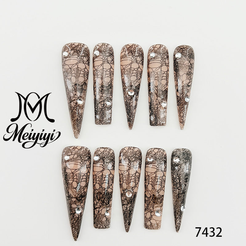7432-MYY's designer original high-end design customized luxury hand-painted wearable nail art