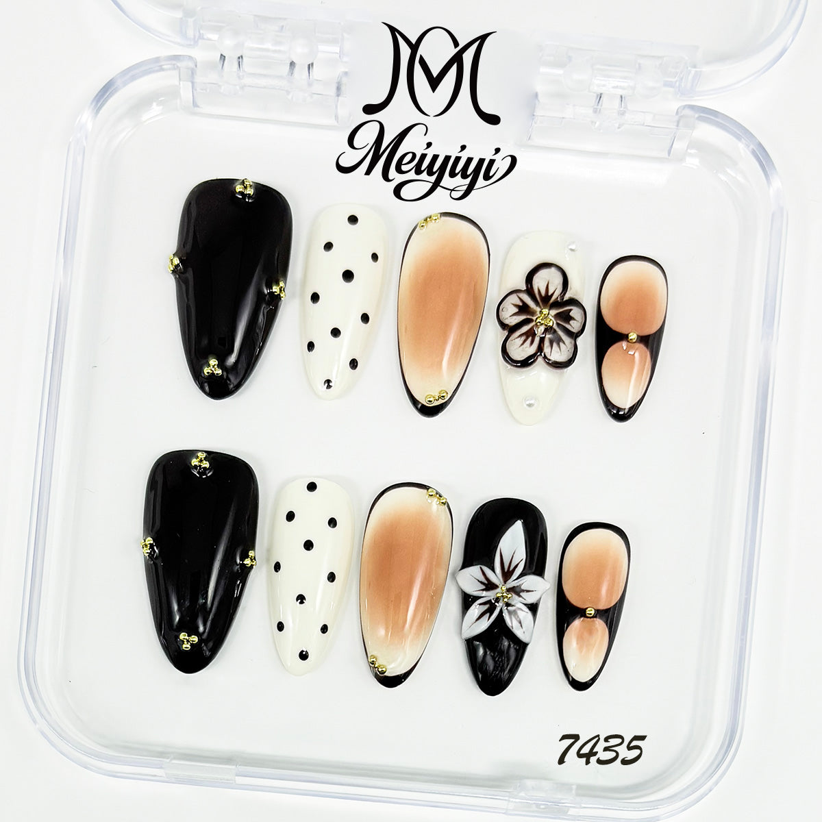 7435-MYY's designer original high-end design customized luxury hand-painted wearable nail art