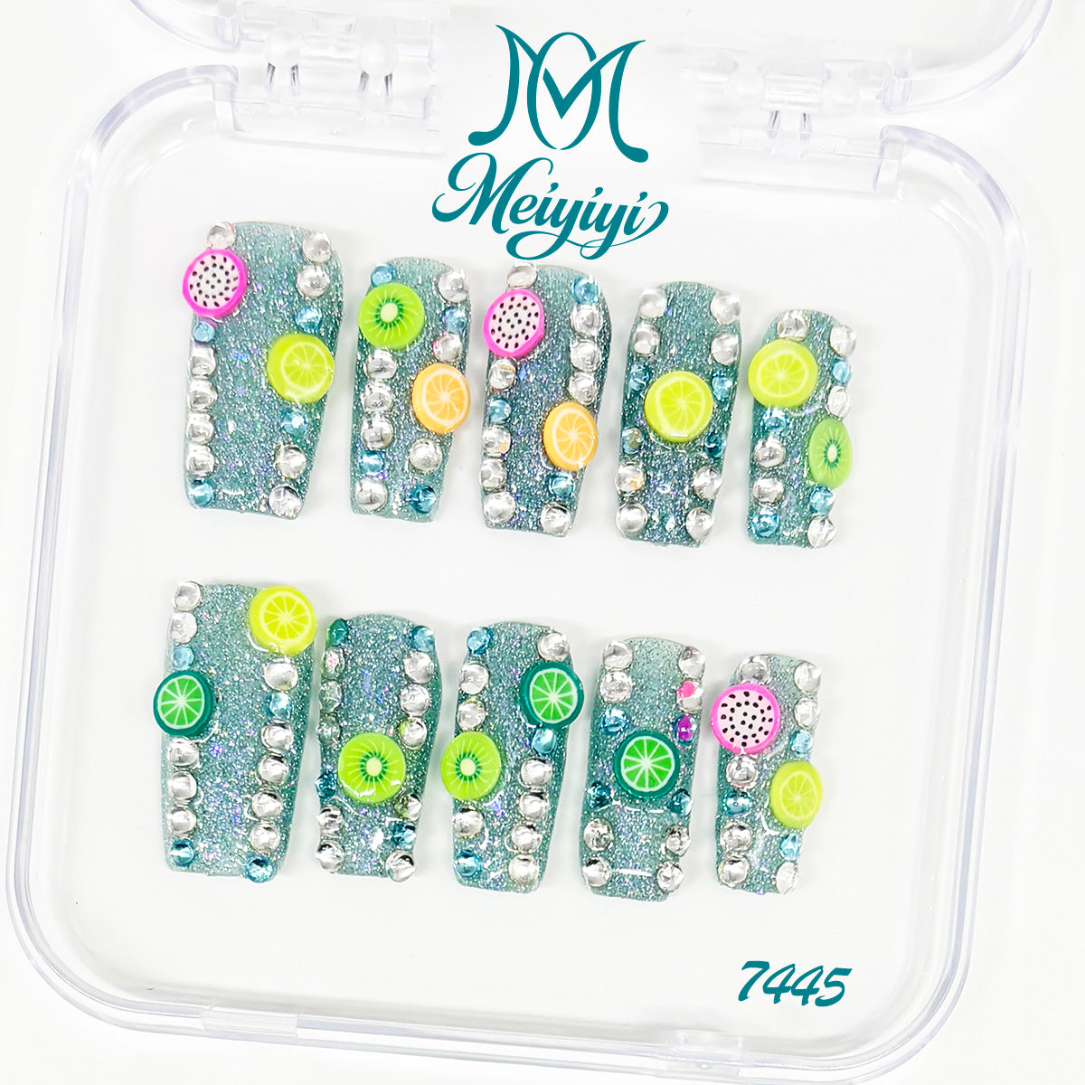 7445-MYY's designer original high-end design customized luxury hand-painted wearable nail art