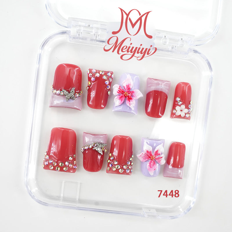 7448-MYY's designer original high-end design customized luxury hand-painted wearable nail art