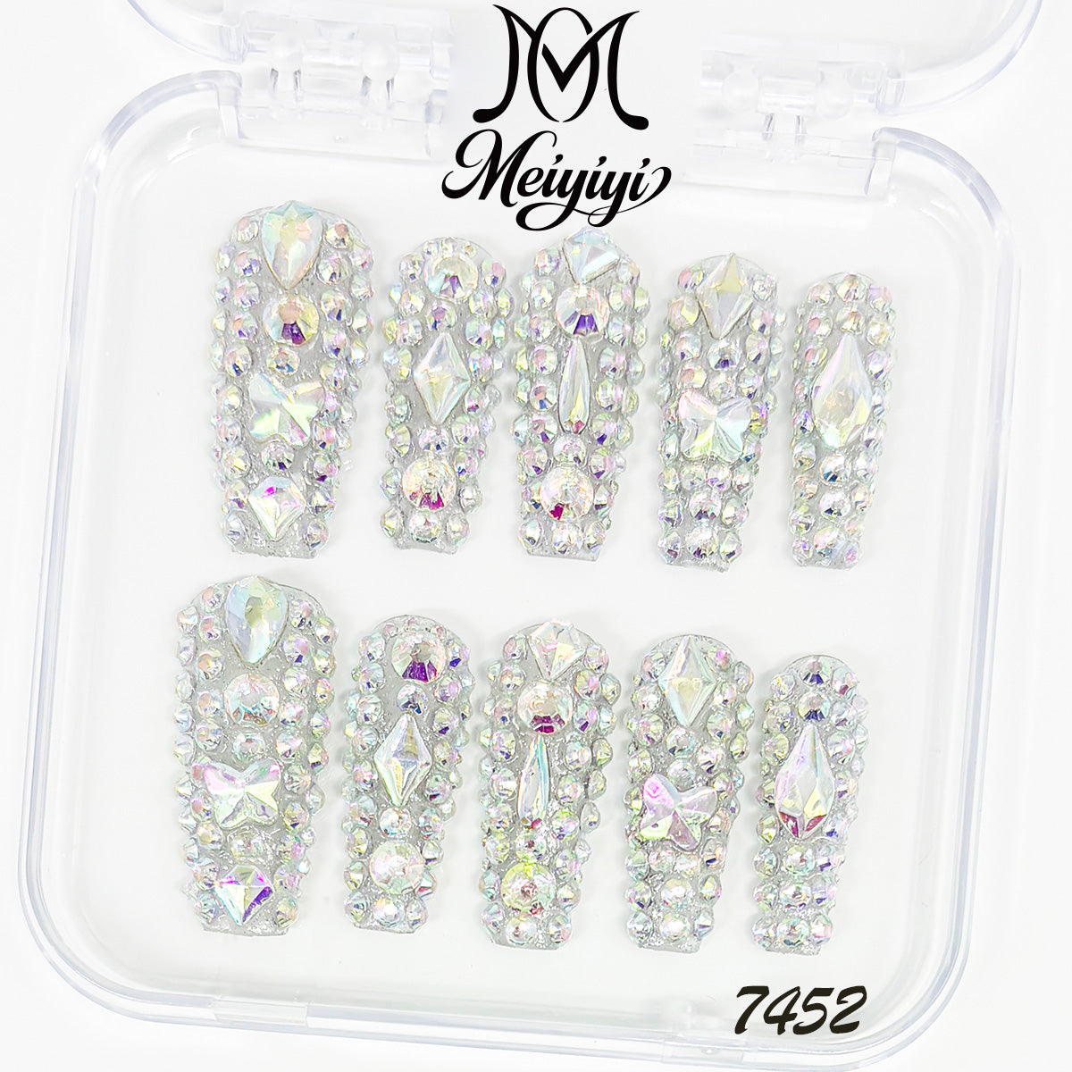 7452-MYY's designer original high-end design customized luxury hand-painted wearable nail art