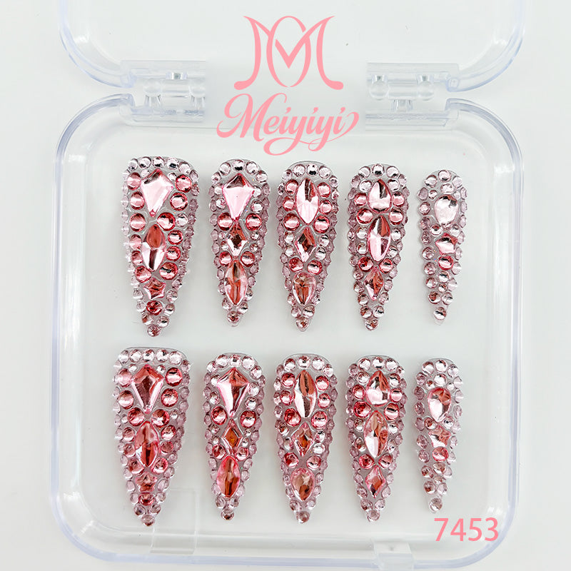 7453-MYY's designer original high-end design customized luxury hand-painted wearable nail art