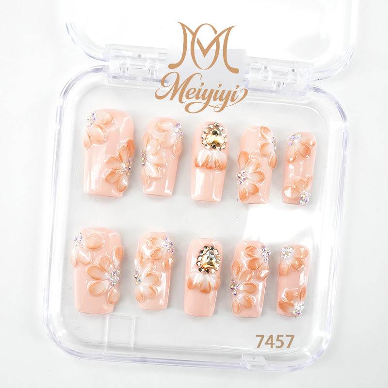 7457-MYY's designer original high-end design customized luxury hand-painted wearable nail art