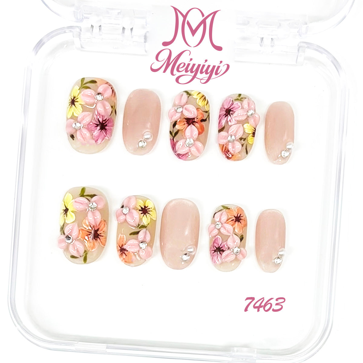 7463-MYY's designer original high-end design customized luxury hand-painted wearable nail art