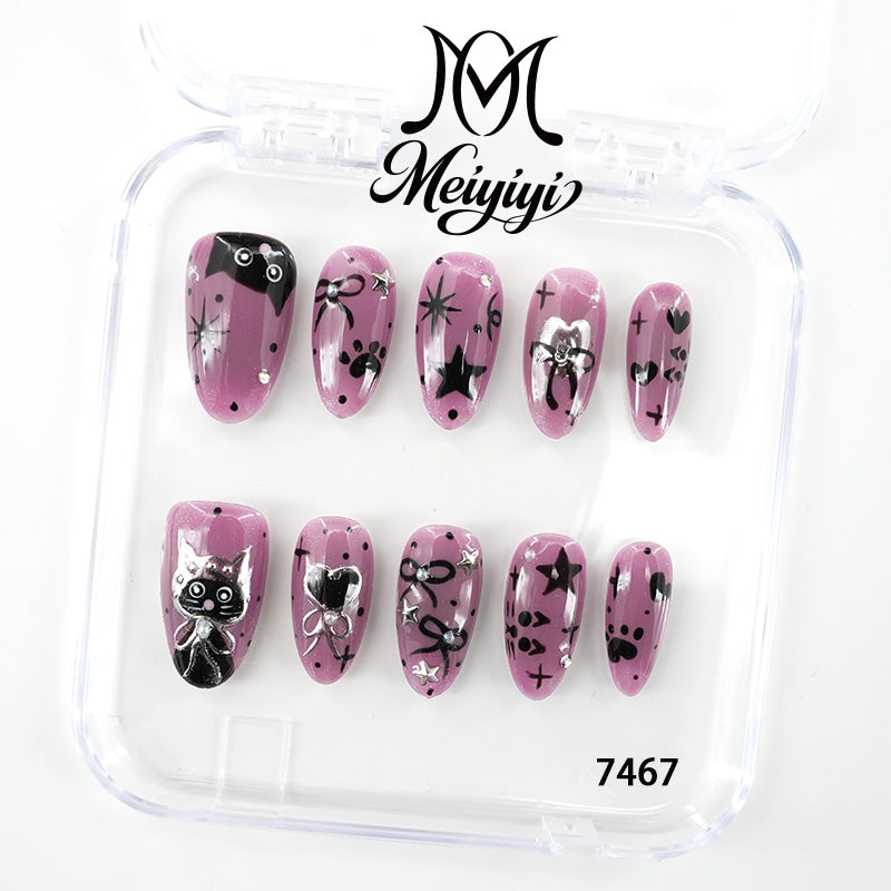 7467-MYY's designer original high-end design customized luxury hand-painted wearable nail art
