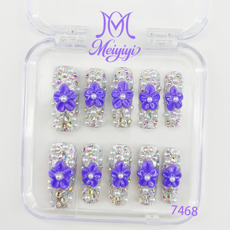 7468-MYY's designer original high-end design customized luxury hand-painted wearable nail art