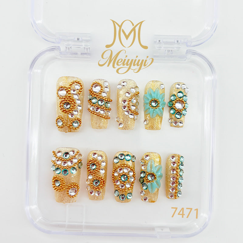 7471-MYY's designer original high-end design customized luxury hand-painted wearable nail art