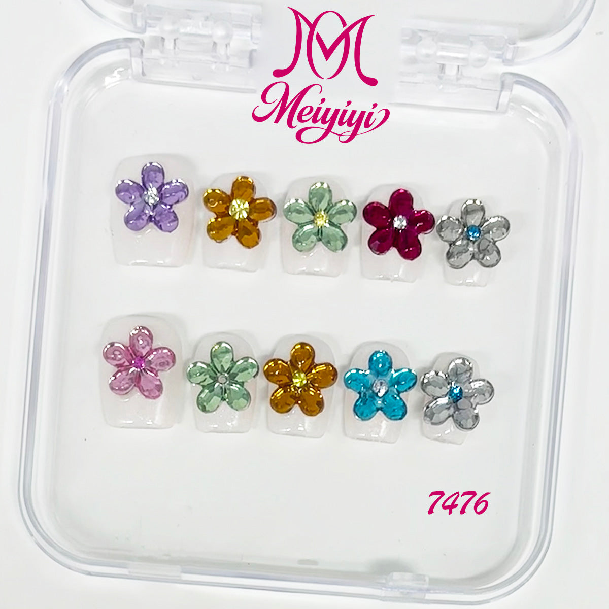 7476-MYY's designer original high-end design customized luxury hand-painted wearable nail art