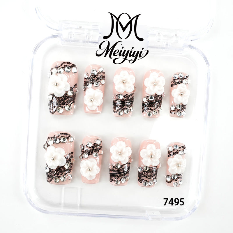7495-MYY's designer original high-end design customized luxury hand-painted wearable nail art