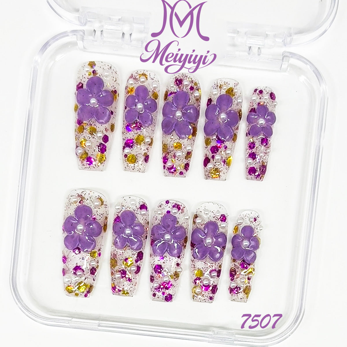 7507-MYY's designer original high-end design customized luxury hand-painted wearable nail art