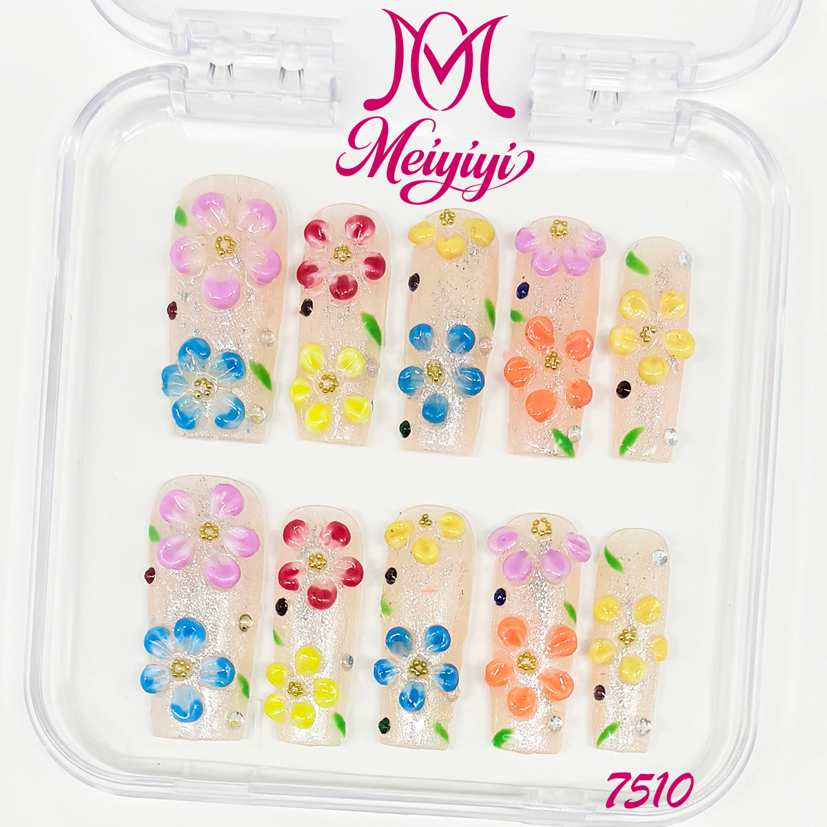 7510-MYY's designer original high-end design customized luxury hand-painted wearable nail art