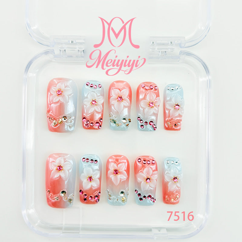 7516-MYY's designer original high-end design customized luxury hand-painted wearable nail art