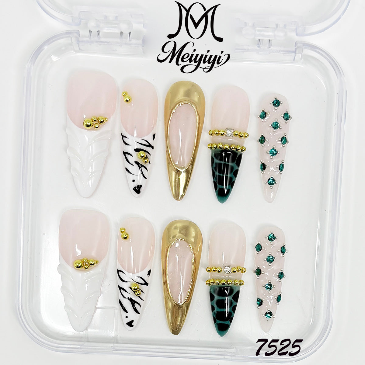 7525-MYY's designer original high-end design customized luxury hand-painted wearable nail art