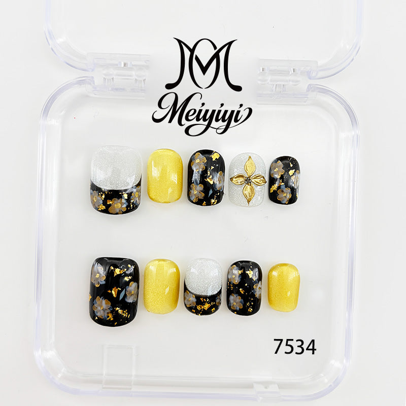 7534-MYY's designer original high-end design customized luxury hand-painted wearable nail art