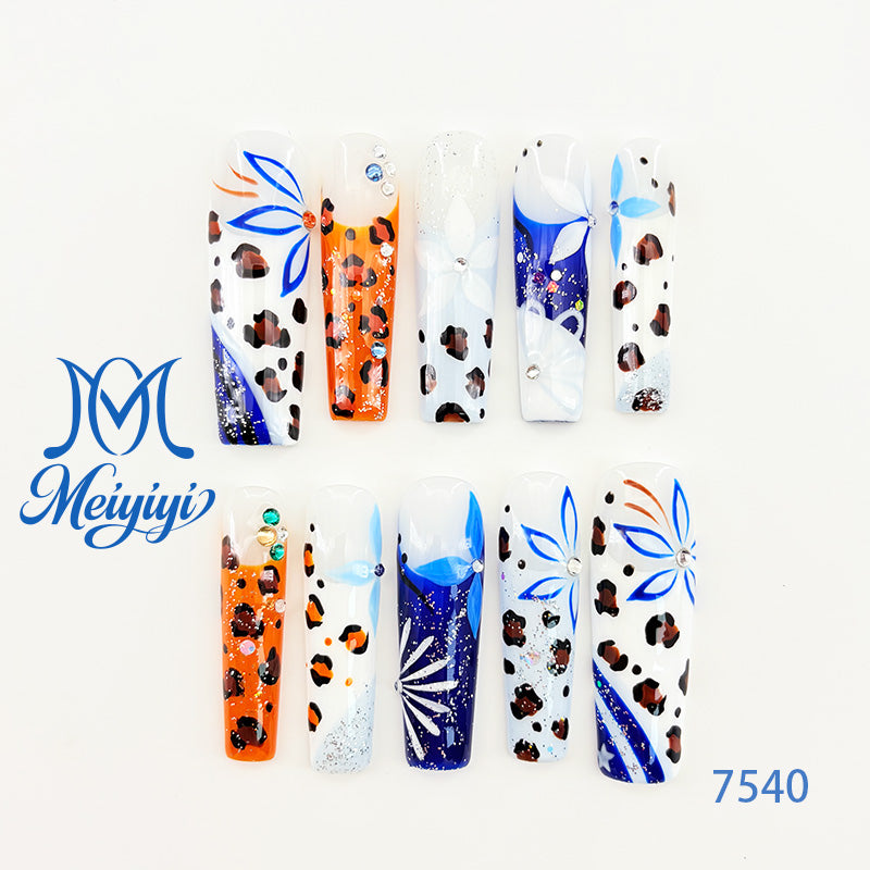 7540-MYY's designer original high-end design customized luxury hand-painted wearable nail art