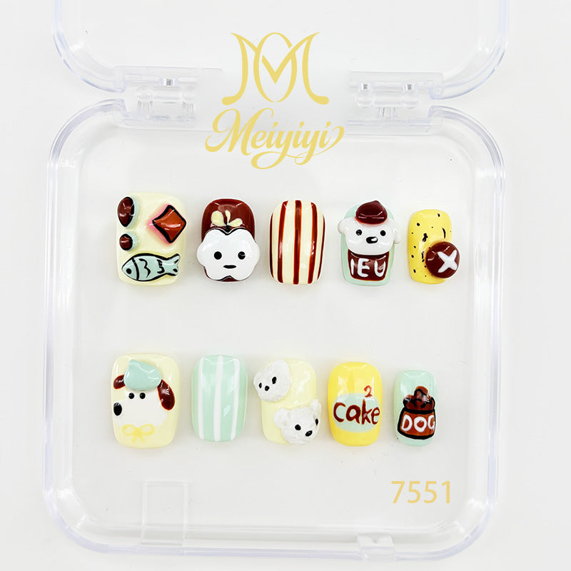 7551-MYY's designer original high-end design customized luxury hand-painted wearable nail art