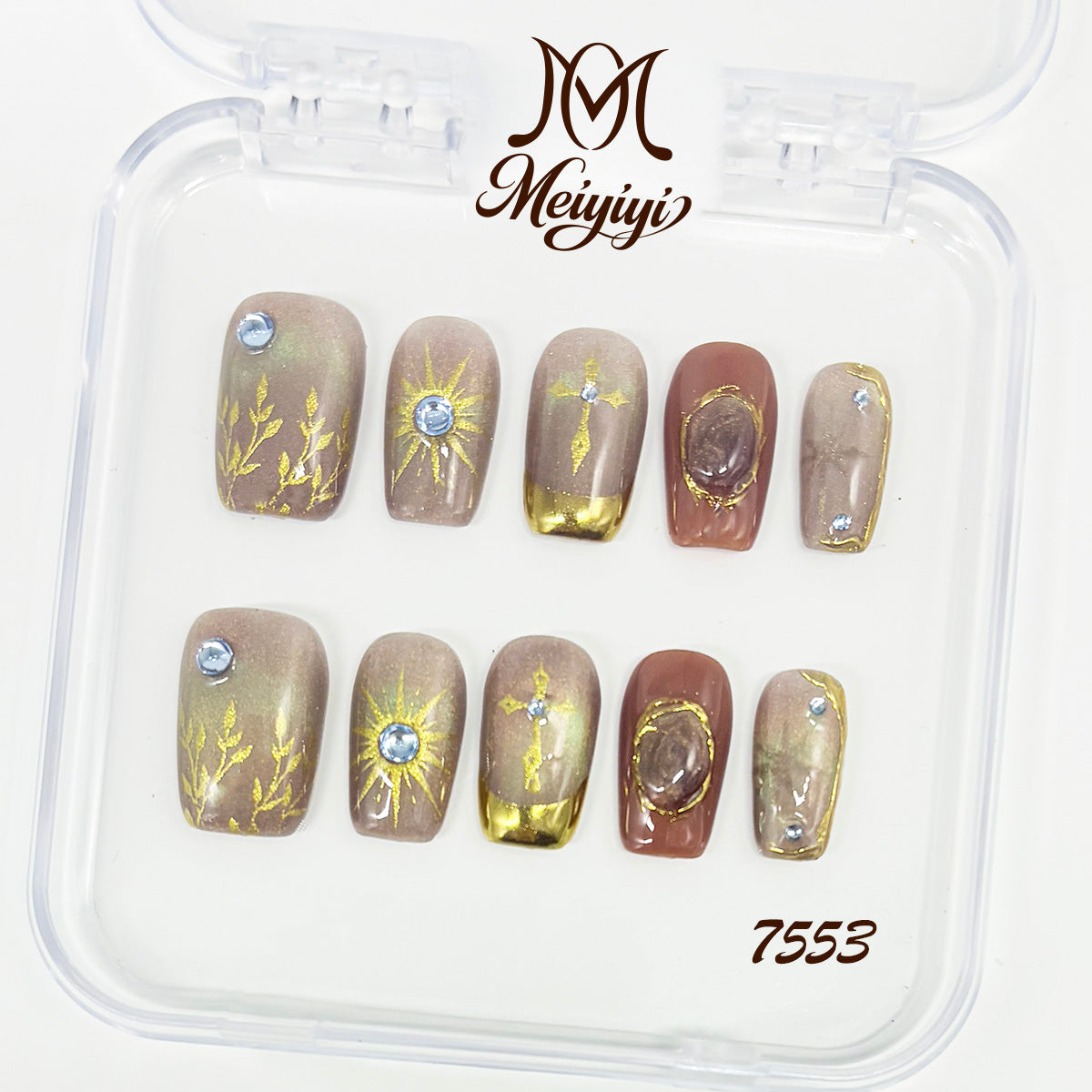 7553-MYY's designer original high-end design customized luxury hand-painted wearable nail art