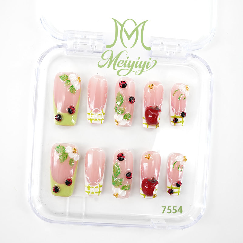 7554-MYY's designer original high-end design customized luxury hand-painted wearable nail art