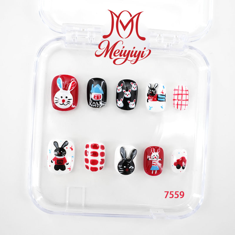 7559-MYY's designer original high-end design customized luxury hand-painted wearable nail art